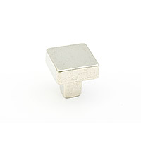 Schaub Vinci Square Knob 1 1/4 inch dia Polished White Bronze