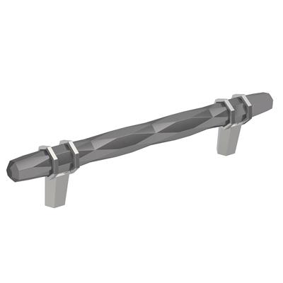 Amerock London 5-1/16 Inch cc Cabinet Pull Black Chrome/Polished Chrome