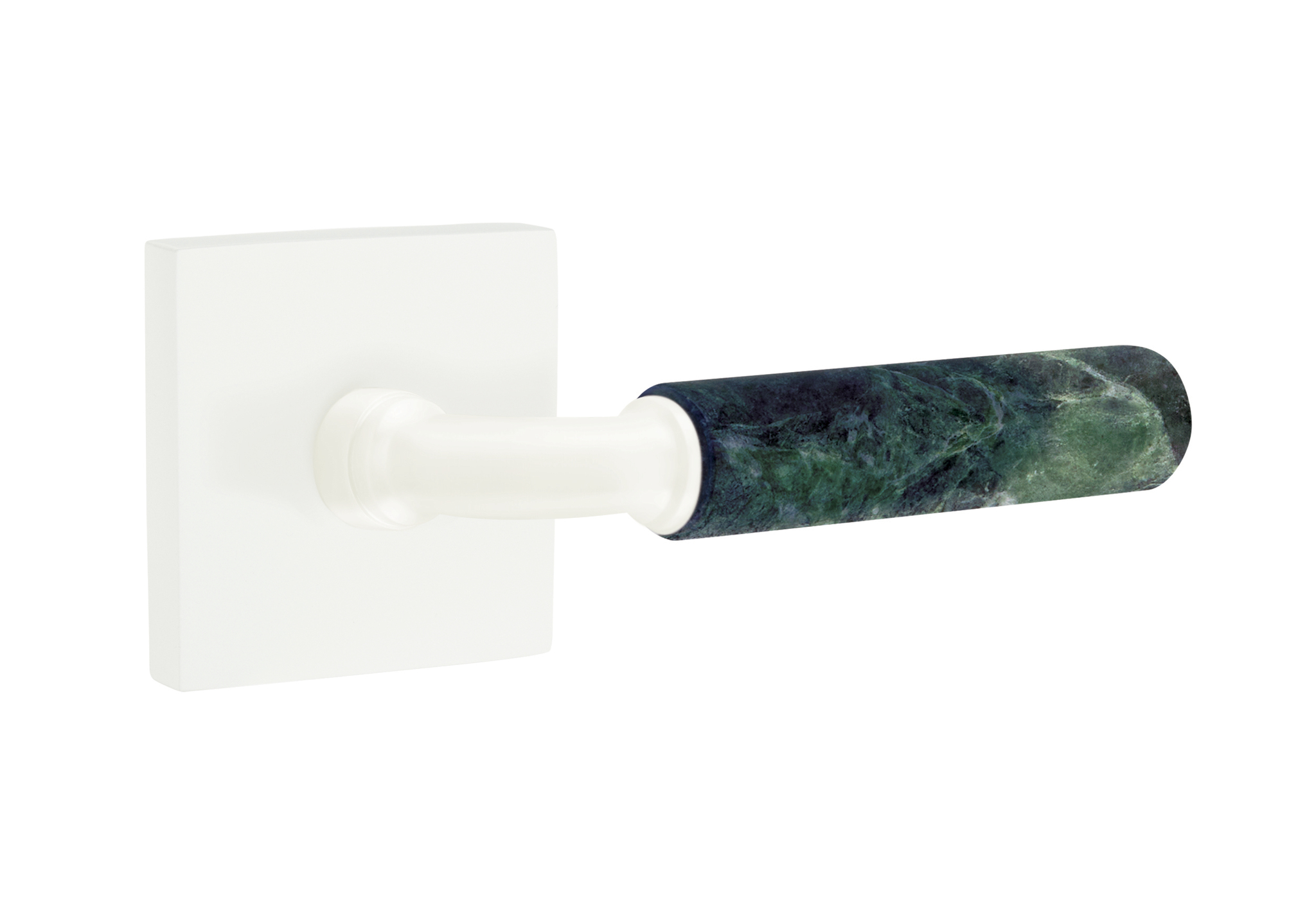 Emtek Green Marble R-Bar Style Door Lever with Square Rosette