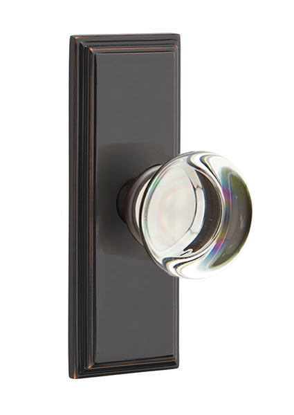 Emtek Providence Crystal Knob with 7 Inch Wilshire Sideplate