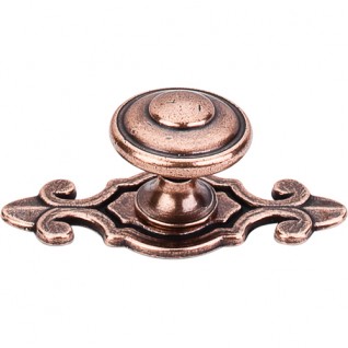 Top Knobs M231 Canterbury Knob 1 1/4 Inch W/ Backplate Old English Copper