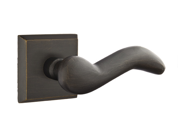 Emtek Sandcast Bronze Cody Lever with Style 6 Rosette