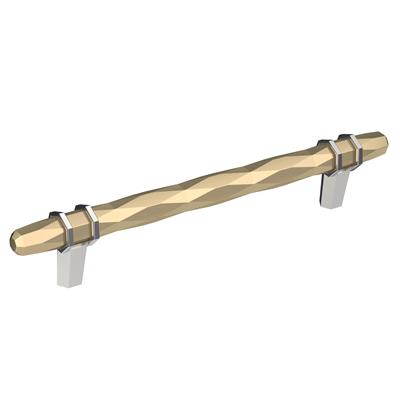 Amerock London 6-5/16 Inch cc Cabinet Pull Golden Champagne/Polished Chrome