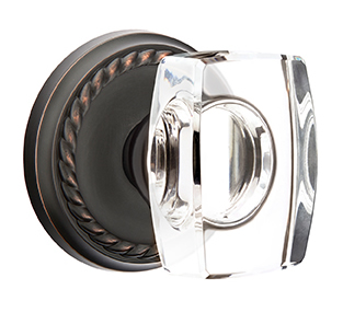 Emtek Windsor Crystal Knob with Rope Rosette