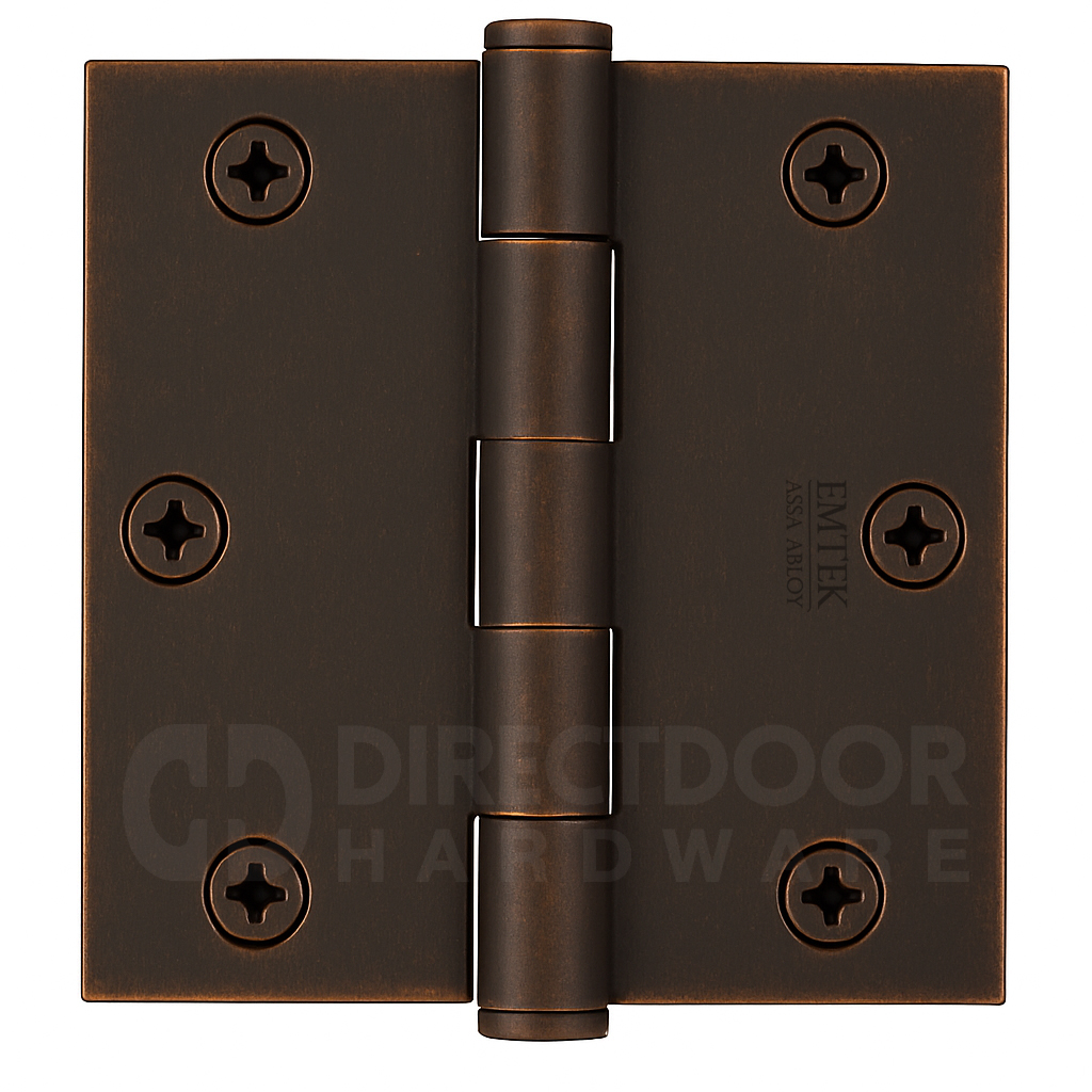 Emtek 3.5 Inch Solid Brass Heavy Duty Door Hinges with Square Corners (pair)