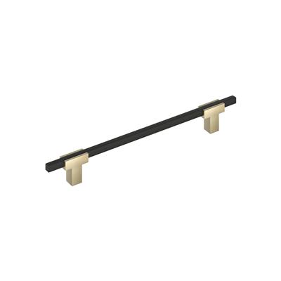 Amerock Urbanite 7-9/16 Inch cc Cabinet Pull Golden Champagne/Matte Black