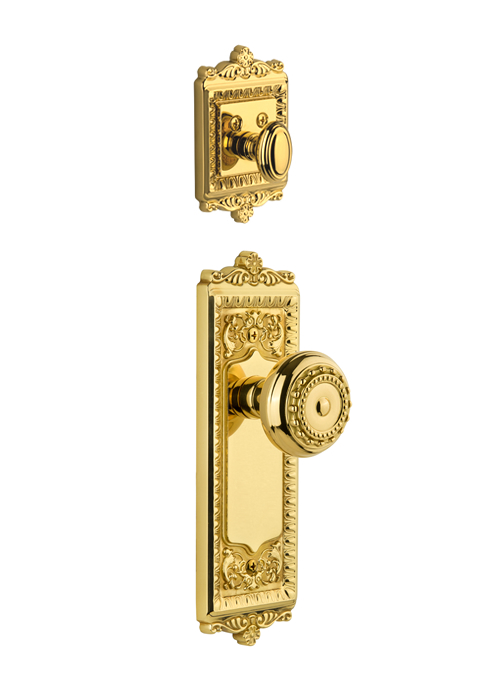 Grandeur Windsor Handleset with Parthenon Knob - (Interior Half Only, with Deadbolt)