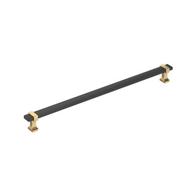 Amerock Overton 12-5/8 Inch cc Cabinet Pull Brushed Matte Black/Champagne Bronze