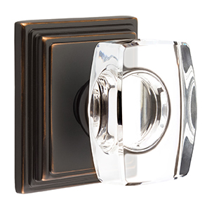 Emtek Windsor Crystal Knob with Wilshire Rosette