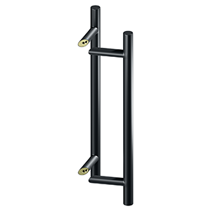 Deltana 24 Inch Back-To-Back Round Offset Pull, Paint Black