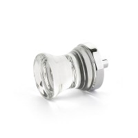Schaub City Lights 1 1/8 inch Concave Glass Knob in Satin Nickel
