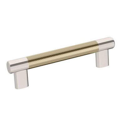 Amerock Esquire 5-1/16 Inch cc Cabinet Pull Polished Nickel/Golden Champagne