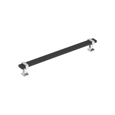 Amerock Overton 8-13/16 Inch cc Cabinet Pull Polished Chrome/Brushed Matte Black