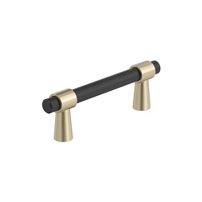 Amerock Mergence, 3 Inch cc Cabinet Pull, Matte Black/Golden Champagne