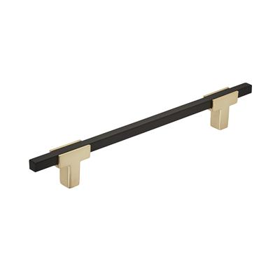 Amerock Urbanite 6-5/16 Inch cc Cabinet Pull Brushed Gold/Matte Black