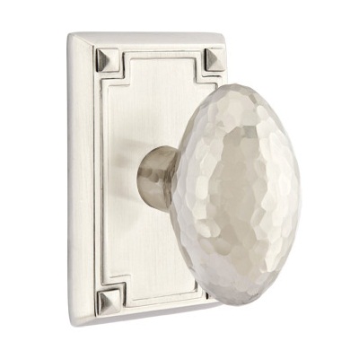 Emtek Hammered Egg Door Knob with Arts & Crafts Rosette