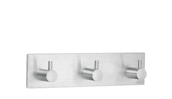 Beslagsboden Design Steel Triple Self-Adhesive Square Hook - Brushed Stainless Steel