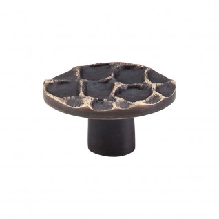 Top Knobs TK298BA Cobblestone Oval Knob Small 2 Inch Brass Antique