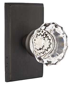 Emtek Astoria Clear Knob with Sandcast Style 3 Rosette