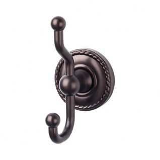 Top Knobs ED2ORBF Edwardian Rope Double Towel or Robe Hook Oil Rubbed Bronze