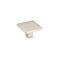 Schaub Armadio 1 3/8 inch Square Knob in Satin Nickel
