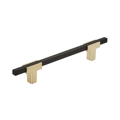 Amerock Urbanite 5-1/16 Inch cc Cabinet Pull Brushed Gold/Matte Black