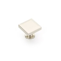 Schaub Heathrow 1 1/4 inch Diameter Square Knob in Polished Nickel