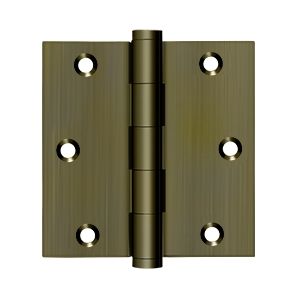 Deltana Square Hinge 3 1/2 Inch x 3 1/2 Inch Antique Brass