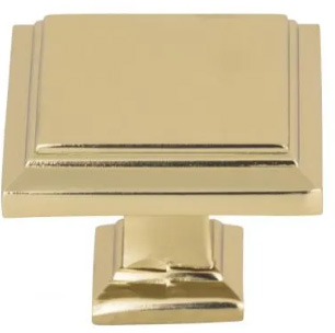 Atlas Homewares Sutton Place Square Knob 1 1/4 Inch French Gold