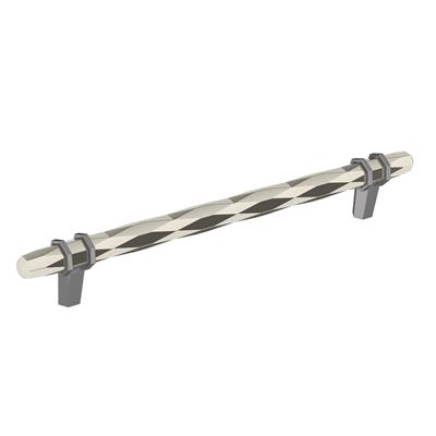 Amerock London 8 Inch cc Cabinet Pull Polished Nickel/Black Chrome