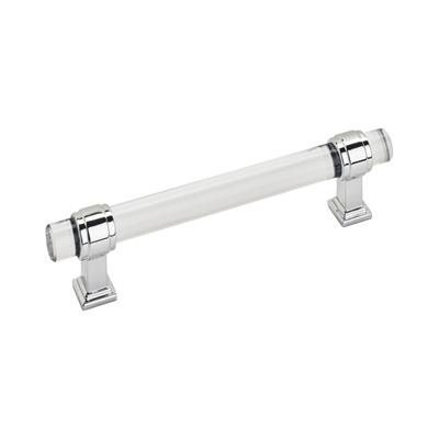 Amerock Glacio 5-1/16 Inch cc Cabinet Pull Clear/Polished Chrome