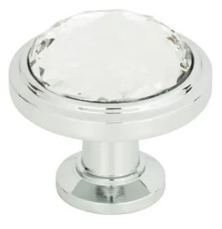 Atlas Homewares Legacy Crystal Round Knob 1 5/16 Inch Polished Chrome