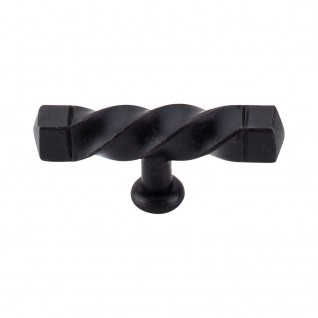 Top Knobs M740 3 3/16 Inch Square Twist T Handle Patina Black