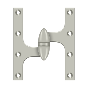 Deltana Olive Knuckle 6 Inch x 5 Inch Left Hand Hinge, Brushed Nickel