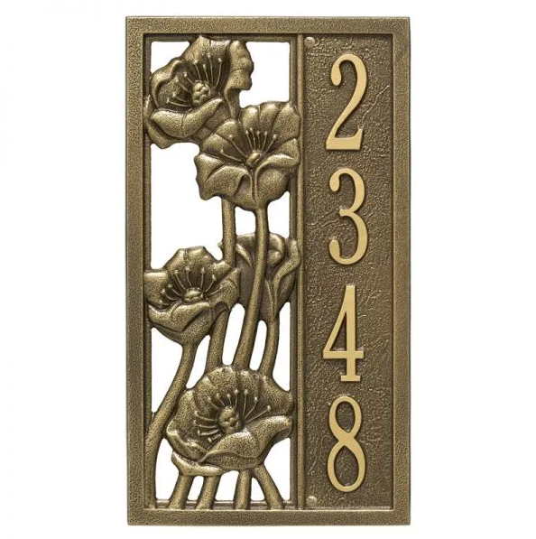 Whitehall Personalized Flowering Poppies Plaque - Vertical - 1 Line