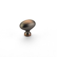 Schaub Country 1 3/8 inch Diameter Oval Knob in Aurora Bronze