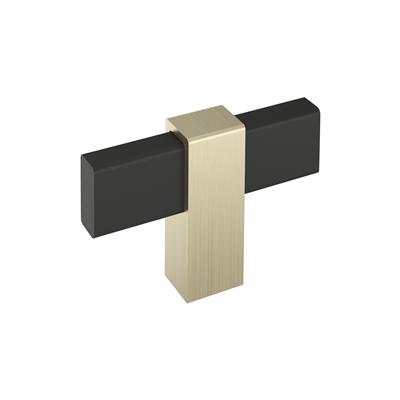 Amerock Mulino 2-3/8 Inch Cabinet Knob Matte Black/Golden Champagne