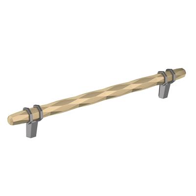 Amerock London 8 Inch cc Cabinet Pull Golden Champagne/Black Chrome
