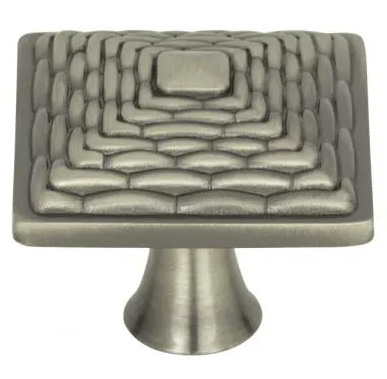 Atlas Homewares Mandalay Square Knob 1 1/4 Inch Brushed Nickel