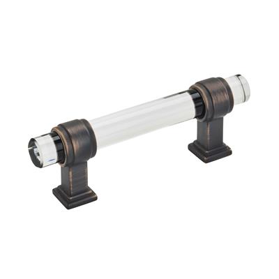 Amerock Glacio 3 Inch Cabinet Pull Clear/Oil-Rubbed Bronze