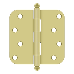 Deltana 4 x 4 Inch 5/8 Inch Radius Corner with Ball Tips Steel Hinge - Pair