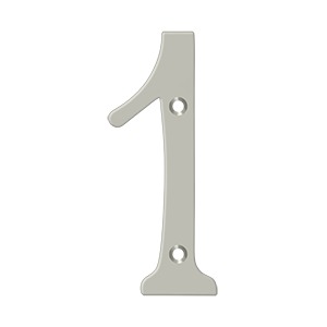 Deltana 6 Inch Numbers, Solid Brass, Brushed Nickel