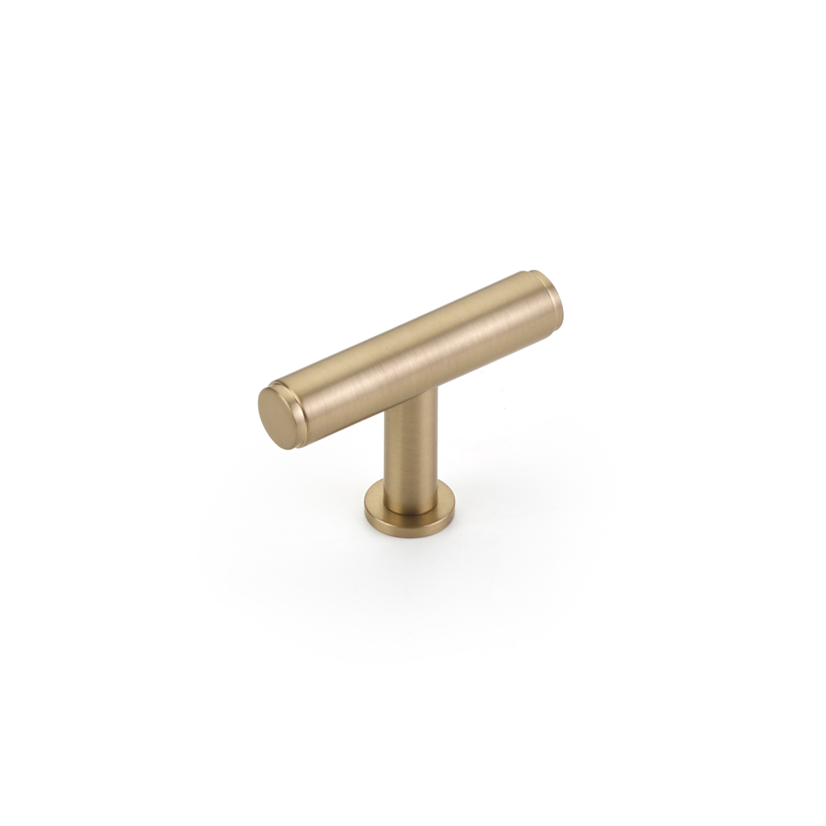 Schaub Pub House, Smooth 2 Inch cc, Signature Satin Brass T-Knob