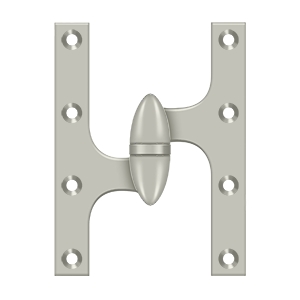 Deltana 6 Inch x 4 1/2 Inch Right Hand, Olive Knuckle Hinge, Brushed Nickel