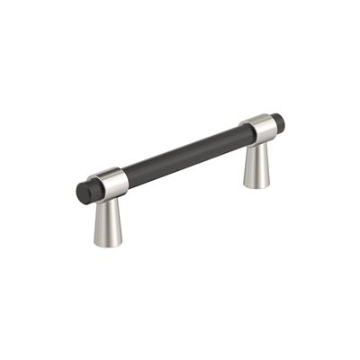 Amerock Mergence 3-3/4 Inch cc Cabinet Pull Matte Black/Polished Nickel