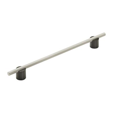 Amerock Transcendent 10-1/16 Inch cc Cabinet Pull Matte Black/Silver Champagne