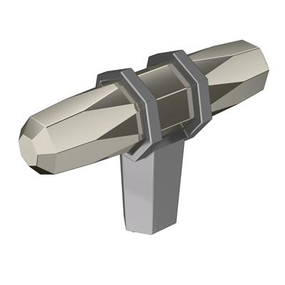 Amerock London 2-1/2 Inch Cabinet Knob Polished Nickel/Black Chrome
