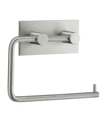Beslagsboden Design Steel Square Base Toilet Roll Holder - Brushed Stainless Steel