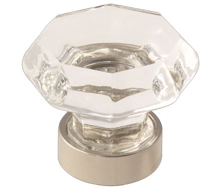 Amerock Traditional Classics 1 5/16 Inch Cabinet Knob Clear/Polished Nickel