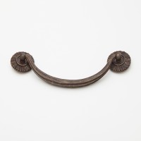 Schaub Sunburst 5 1/2 inch CC Bail Pull with Rosettes in Highlighted Bronze